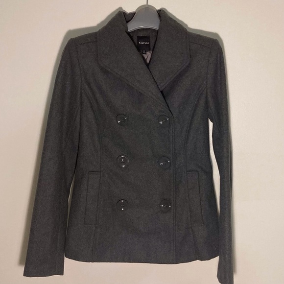Rampage Grey Peacoat | Size S | Tailored | Office | Holiday | Fall Coats - Picture 1 of 13